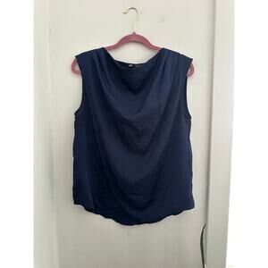 ZARA Women's Navy Polyester Blouse | Size Medium